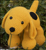Haakpatroon hond geel 45cm