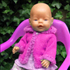 Breipatroon babyborn jasje roze
